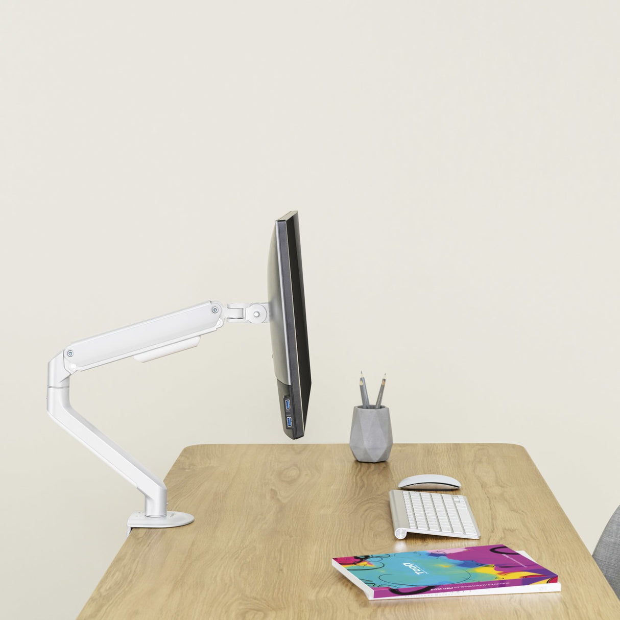 EAN 8433281010673 - TooQ DB4032TNR-W soporte para monitor 81,3 cm (32") Escritorio Blanco imagen 7