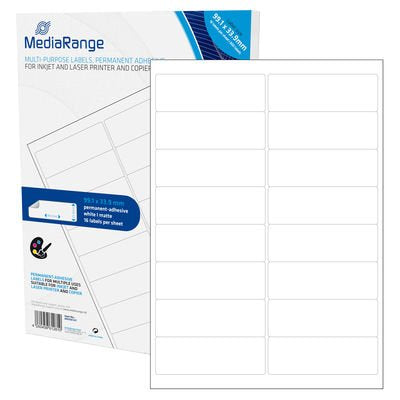 EAN 4260459612810 - MediaRange MRINK147 etiqueta autoadhesiva Permanente Blanco 800 pieza(s) imagen 1