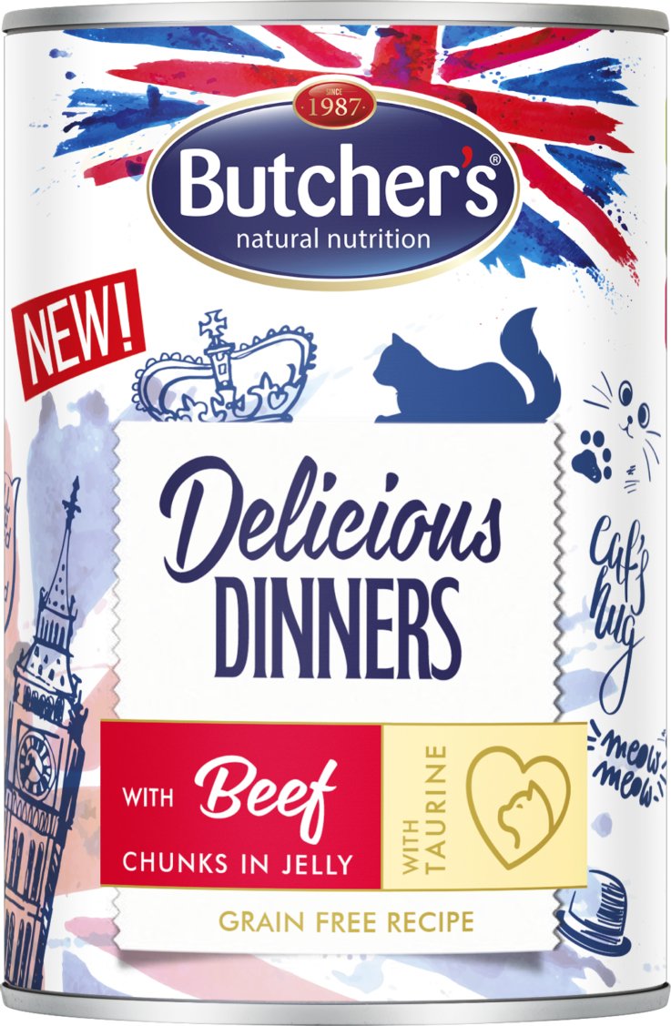 Butcher'S Delicious Dinners Kawalki Z Wolowina W Galaretce 400g
