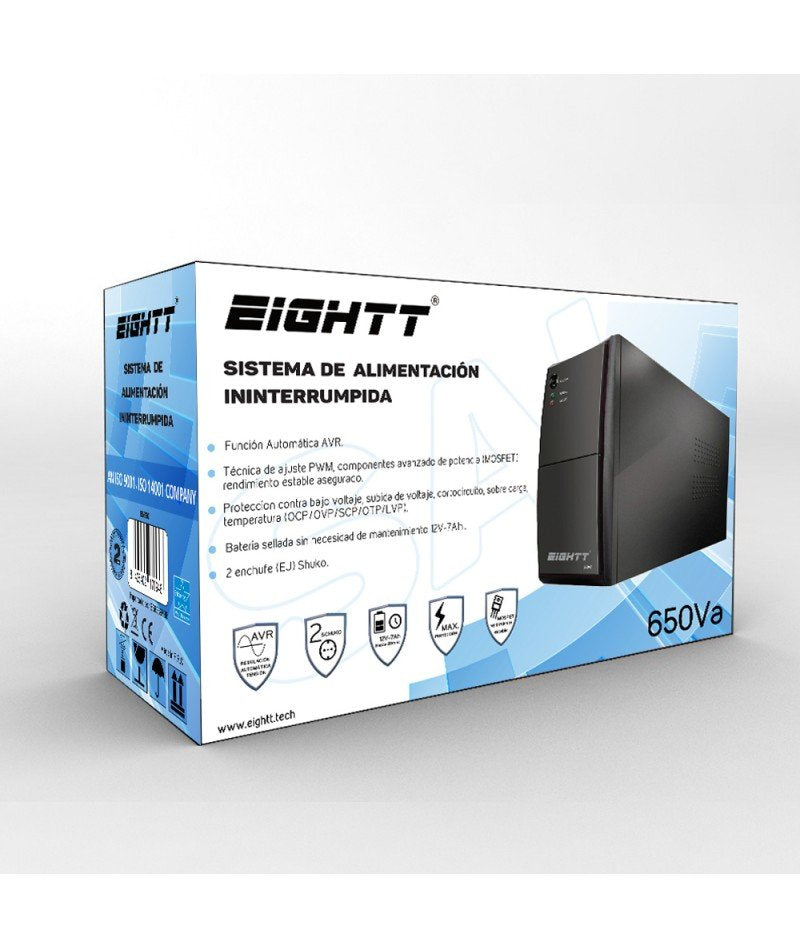 EAN 8425402170946 - Eightt ES650 sistema de alimentación ininterrumpida (UPS) En espera (Fuera de línea) o Standby (Offline) imagen 2