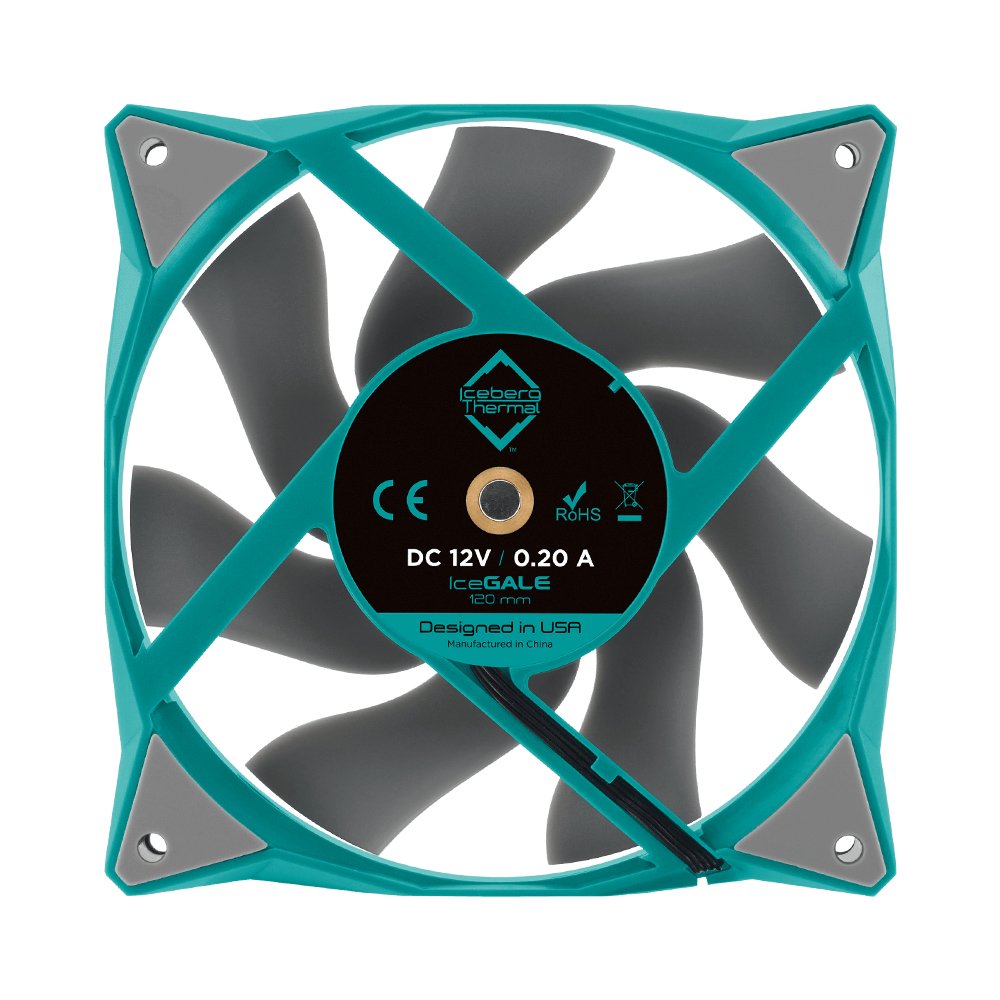EAN 1230000071031 - Iceberg Thermal IceGALE Carcasa del ordenador Ventilador 12 cm Verde azulado 1 pieza(s) imagen 3