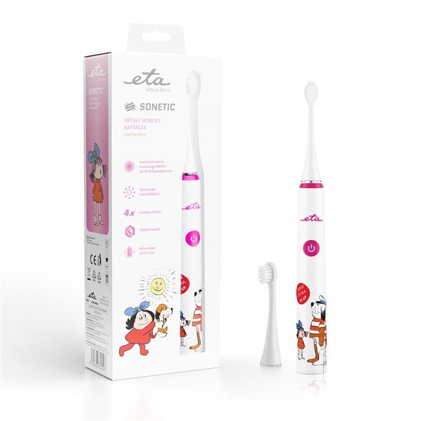 Eta Eta070690010 Cepillo Dental Sonetic Kids 4 Modos 2 Cabezales Incluidos Rosa Blanco
