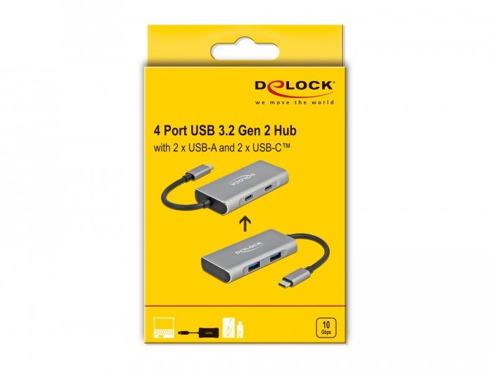 EAN 4043619632602 - DeLOCK 63260 hub de interfaz USB 3.2 Gen 2 (3.1 Gen 2) Type-C 10000 Mbit/s Gris imagen 5