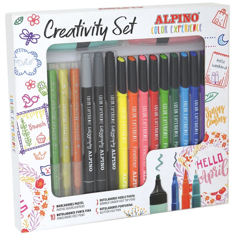 EAN 8413240609179 - Alpino AR001015 rotulador Fino Colores surtidos, Negro, Azul, Marrón, Verde, Gris, Azul claro, Verde clar imagen 1