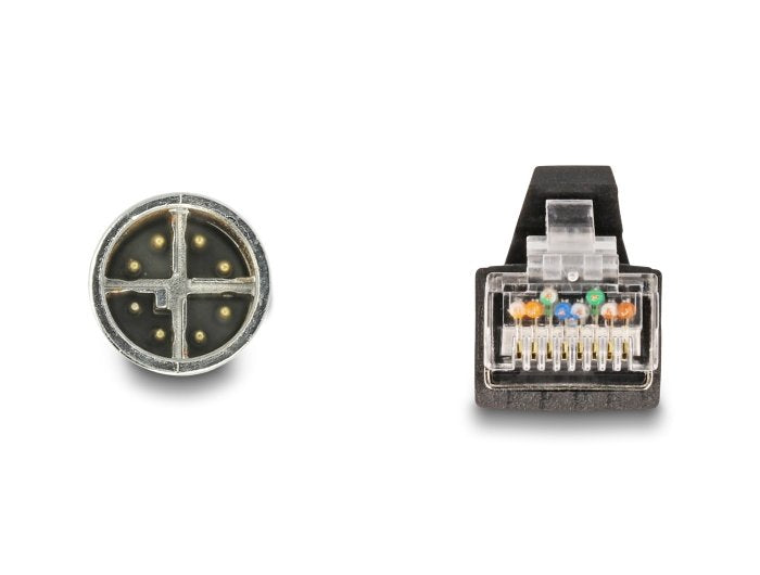Delock 80441 Cable M12 Codificado X 8 Pin Macho A Rj45 Macho Pur (Tpu) 1 M