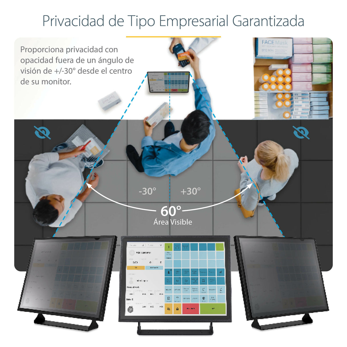 EAN 0065030900577 - StarTech.com 1954-PRIVACY-SCREEN filtro para monitor 48,3 cm (19") Filtro de privacidad para pantallas si imagen 9