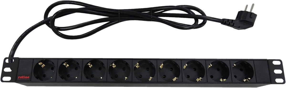 48,26cm 19pulgadas Regleta De Enchufes 9vías Negro 2m