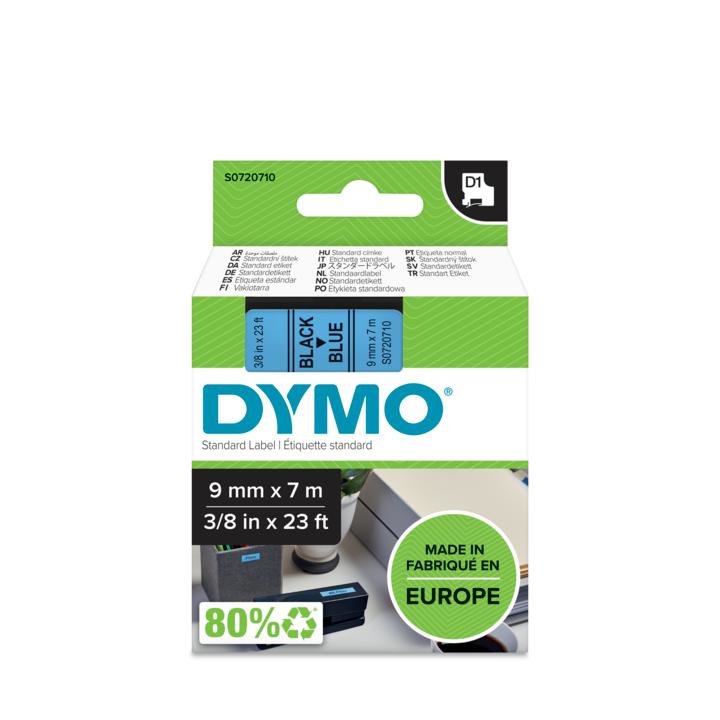 Dymo Cinta De Transferencia Termica D1 40916. Negro Sobre Azul De 9mmx7m. Poliester Autoadhesiva