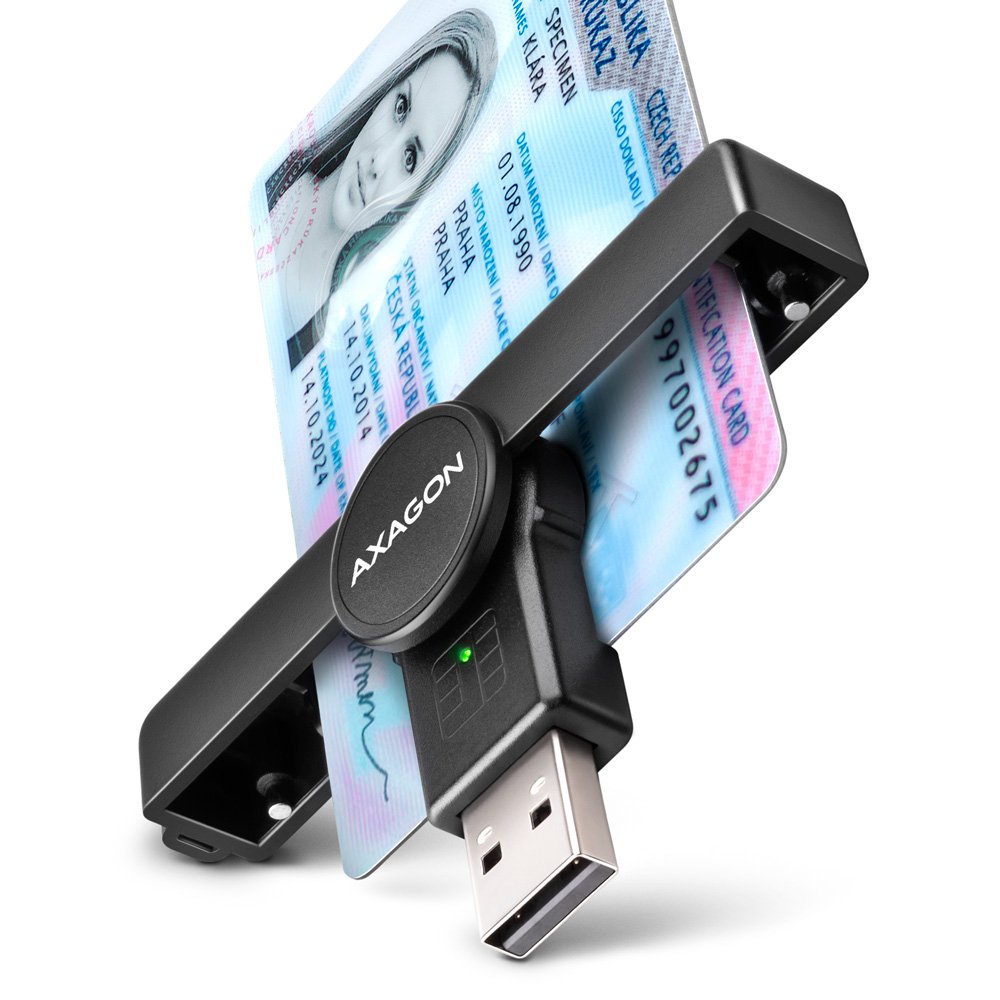 EAN 8595247907844 - Axagon CRE-SMPA lector de tarjeta inteligente Interior USB USB 2.0 Negro imagen 1