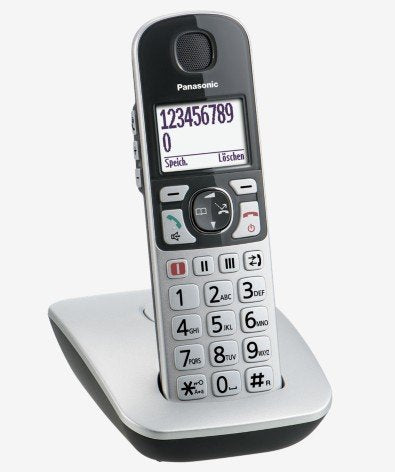 Panasonic Kx-Tge510gs Teléfono Dect Único Inalámbrico, Plateado-Negro