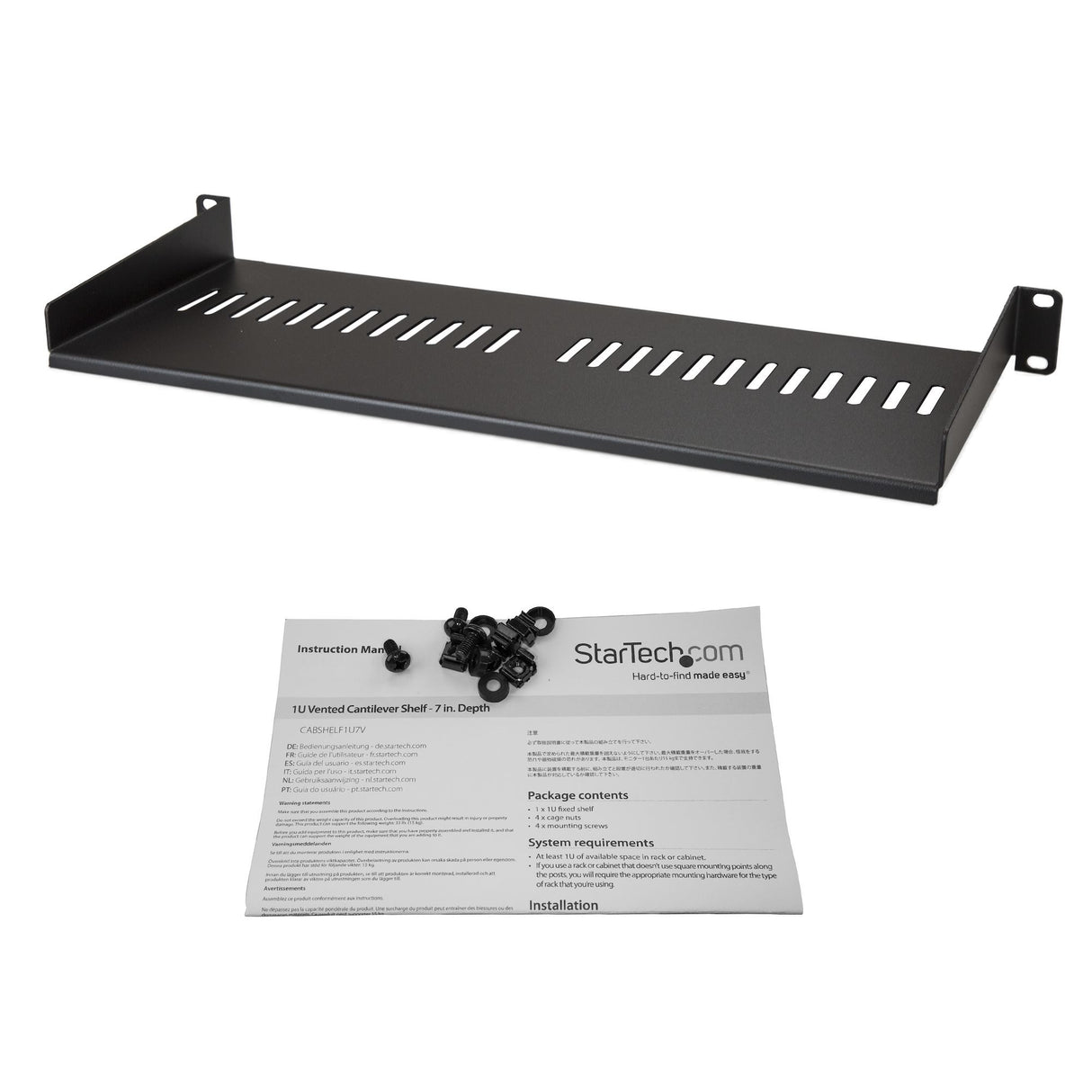 EAN 0065030870467 - StarTech.com CABSHELF1U7V accesorio de bastidor Cajón metálico para rack imagen 4