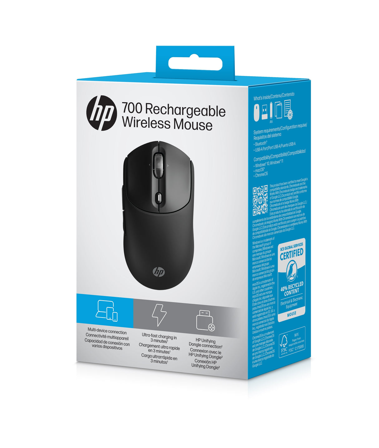 Hp Ratón Inalámbrico Recargable 700