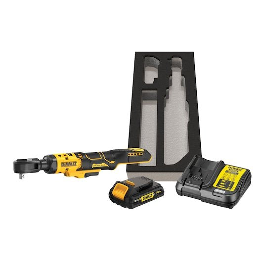Dewalt Carraca Inalámbrica Dcf513d1g, 3/8", 18 Voltios, Destornillador Amarillo/Negro, Batería Xr Li-Ion 2,0 Ah