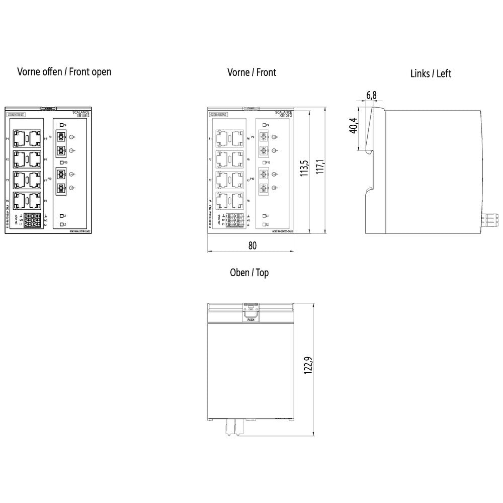Siemens 6gk51082bd002ab2 6gk5108-2bd00-2ab2 Red Switch - - 0.1 - - 0.1 - Switch - 0,1 Gbps