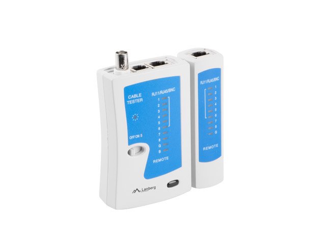Lanberg Tester Para Cableado Nt-0401,Rj-45/Rj-12/Rj-11,Utp/Ftp/Sftp,9 Led