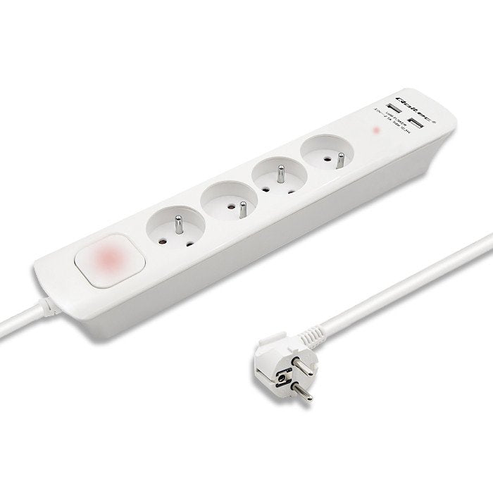 EAN 5901878502823 - Qoltec 50282 limitador de tensión Blanco 4 salidas AC 230 V 1,8 m imagen 1