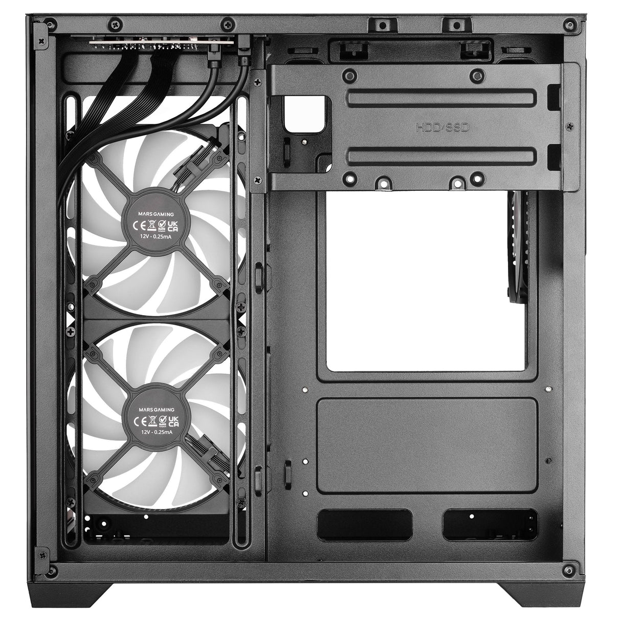 Caja Pc Microatx Mars Gaming Mc-View3 Gpu Max 330mm Cristal Templado Panoramico Argb Usb-C Negra