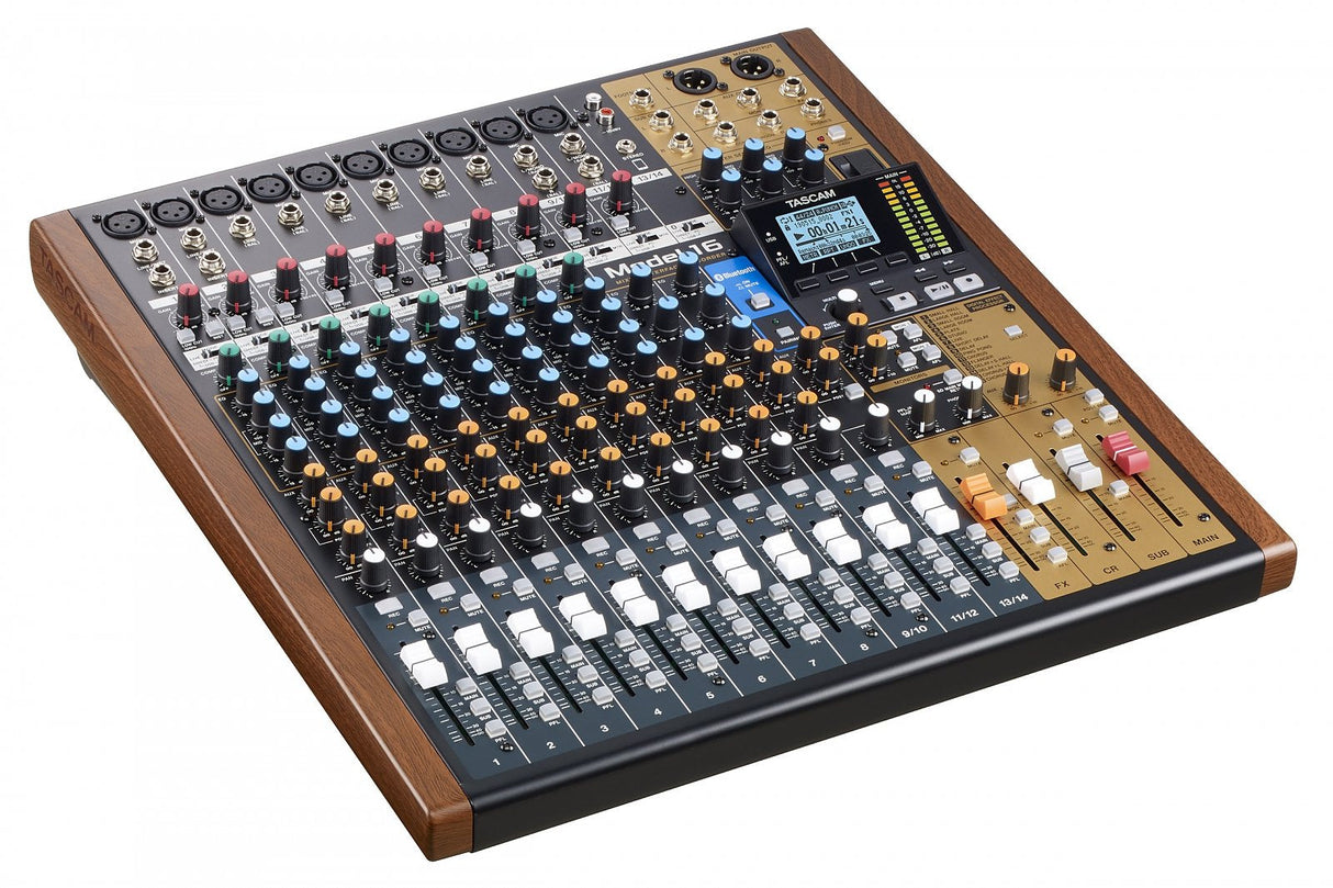 Tascam Model 16 Mezclador Dj 16 Canales 20 - 30000 Hz Negro, Oro, Madera