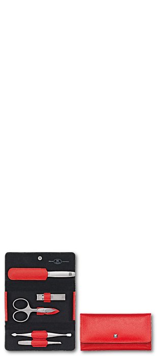 Zwilling Premium Snap Fastener Leather Case, Red, 5 Pcs.