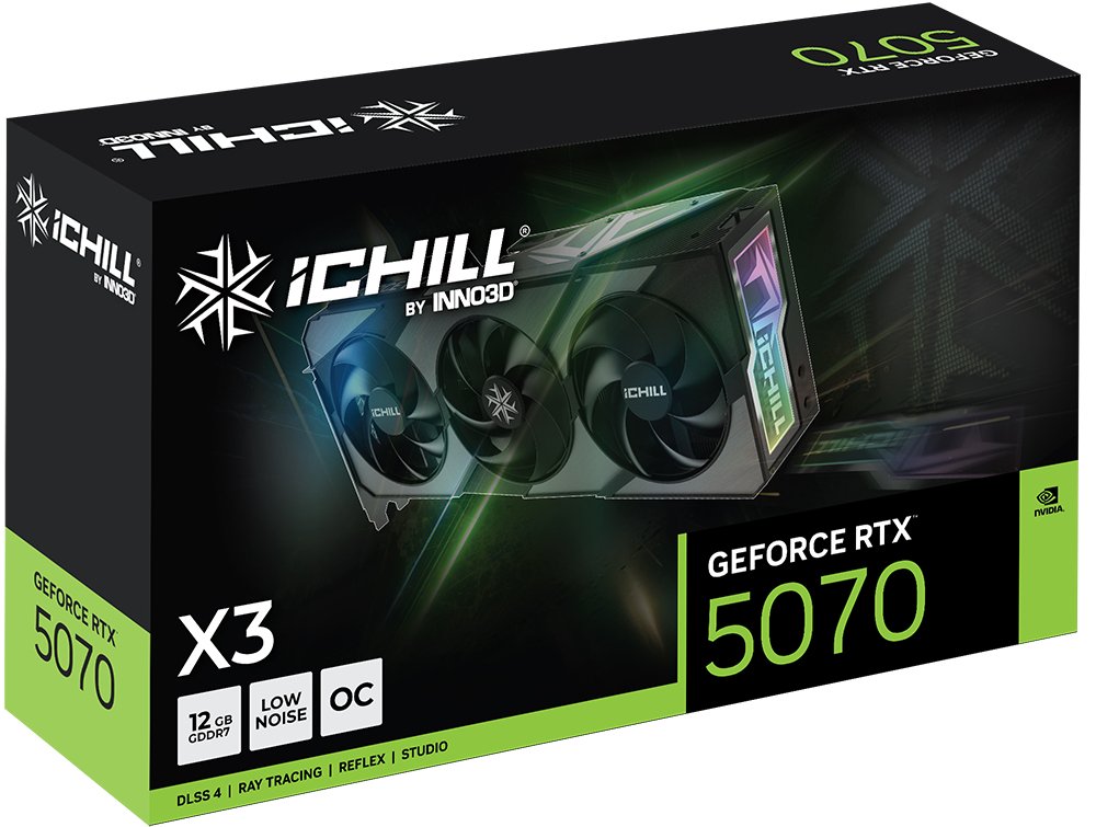 Tarjeta Grafica Inno3d Rtx5070 Ichill X3 12gb Gddr7 Hdmi 3xdp