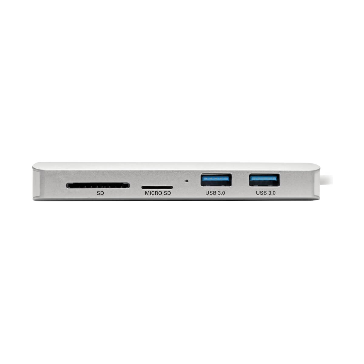 Tripp Lite Estación De Conexión Usb-C Type-C, 4k @ 30 Hz, Hdmi, Thunderbolt 3, Usb-A Hub, Carga Pd, Sd Micro Sd, Gbe - Plata