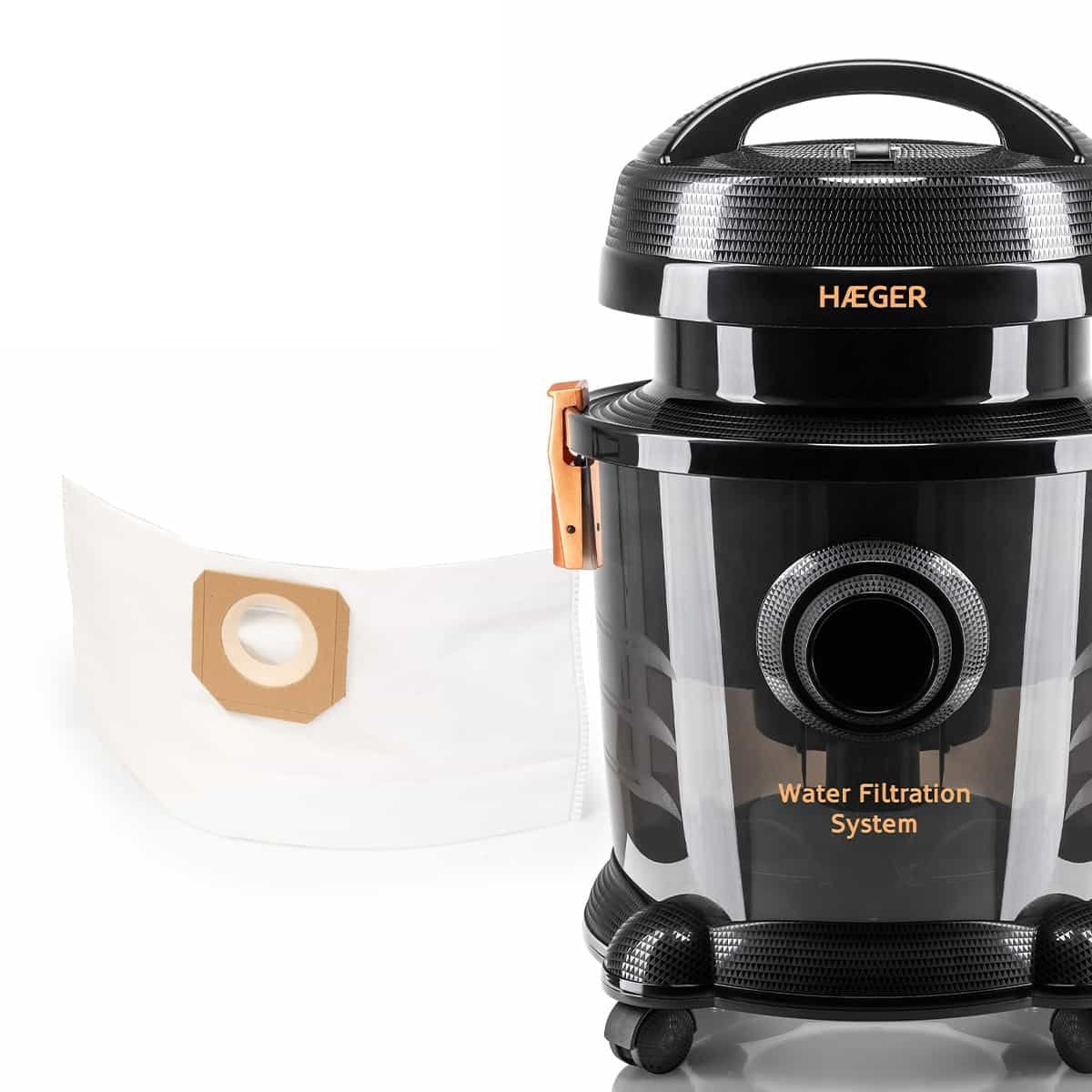 EAN 5608475023309 - Haeger VC-12W.044A aspiradora 7 L Aspiradora de tambor Seca y húmeda 1200 W imagen 3