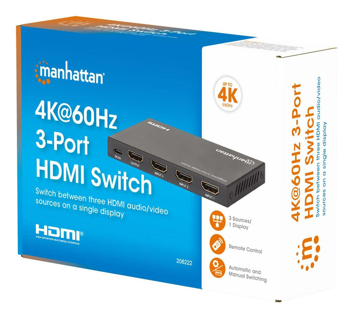 EAN 766623208222 - Manhattan 208222 interruptor de video HDMI imagen 2