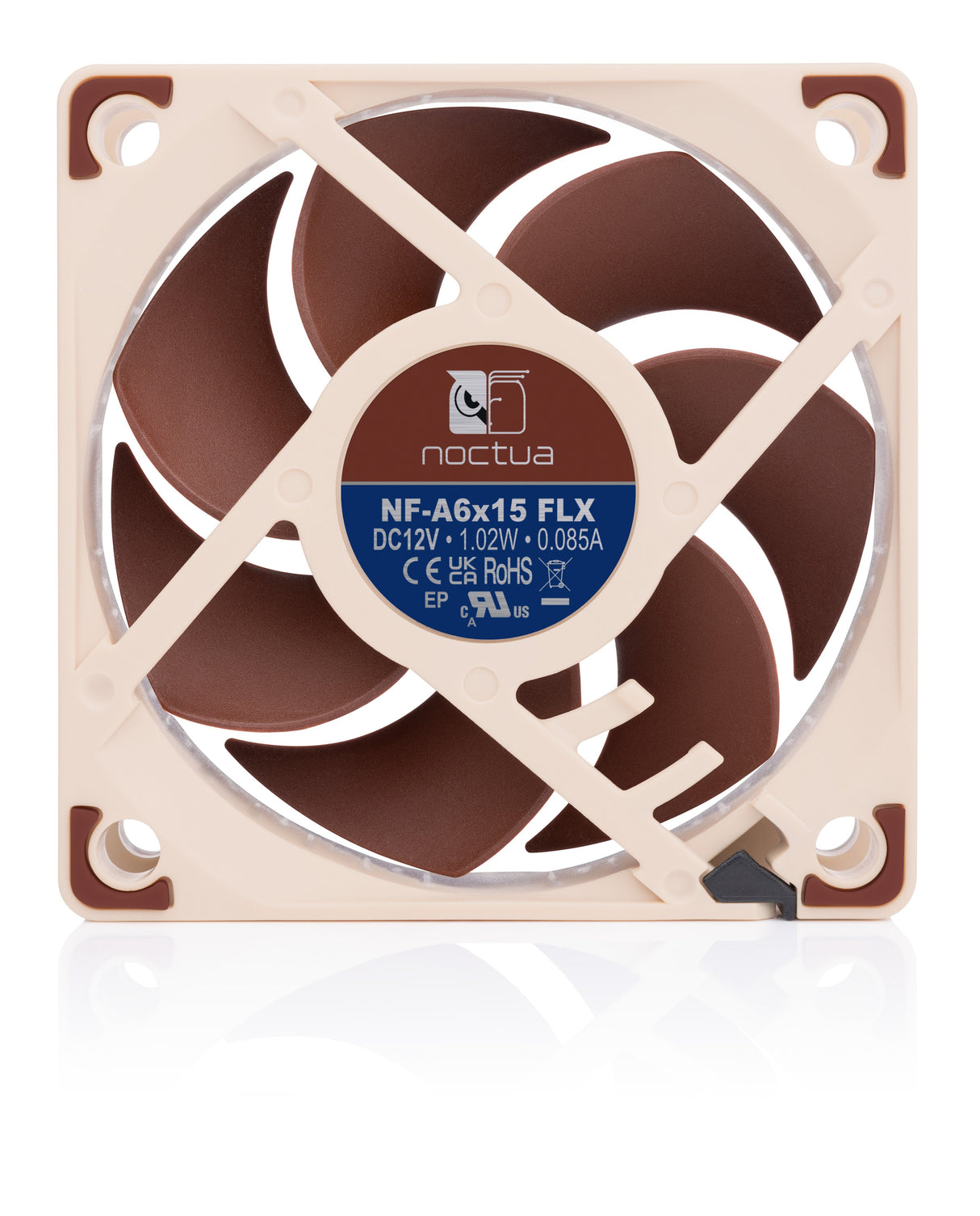 EAN 9010018100150 - Noctua NF-A6X15 FLX sistema de refrigeración para ordenador Carcasa del ordenador Ventilador 6 cm Marrón imagen 4