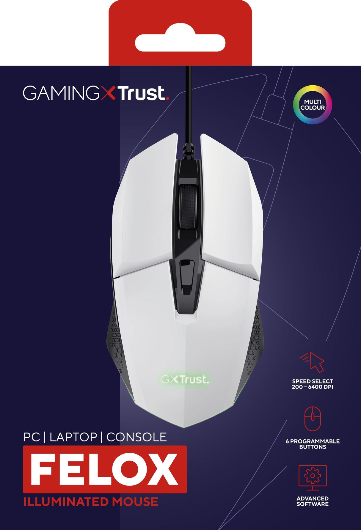 Ratón Gaming Trust Gaming Gxt 109 Felox Hasta 6400 Dpi Blanco