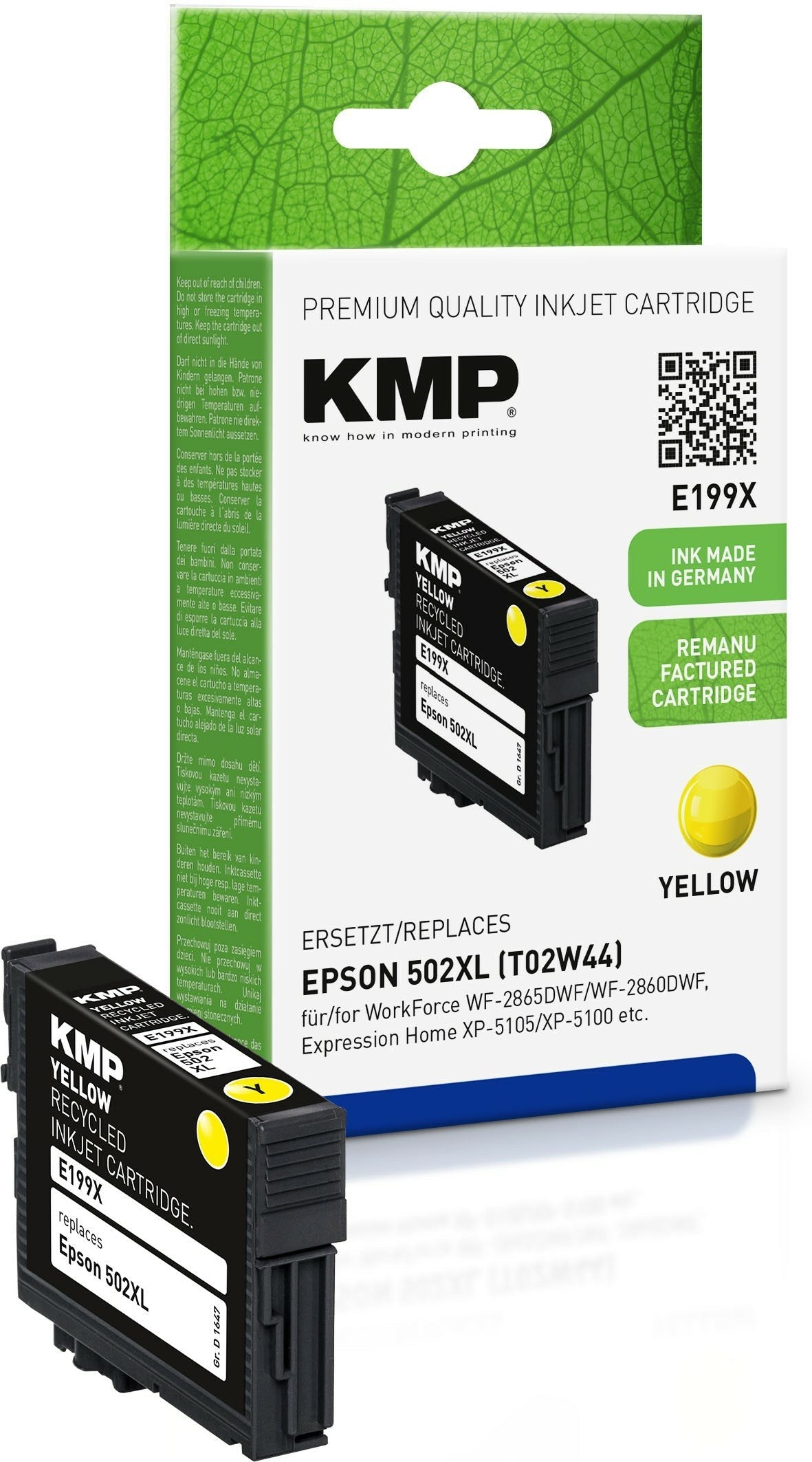 Kmp Patrone Epson 502xl Amarillo 470 S. E199x Remanufacturado