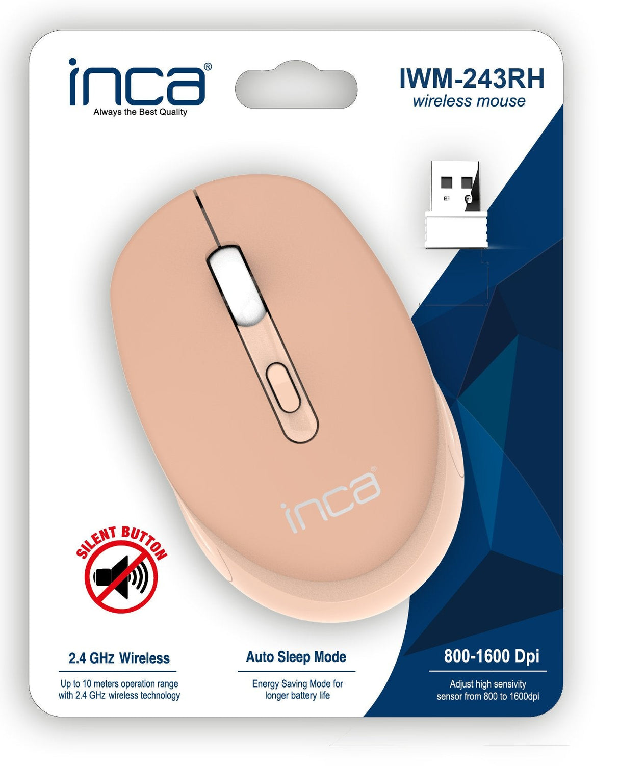Inca Raton Iwm-243rh 1600 Dpi,Candy Design Creme, 2,4ghz