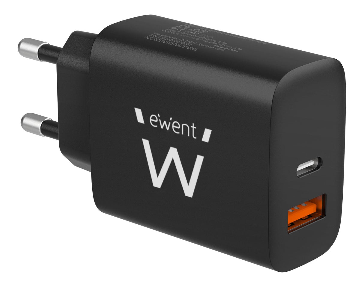 Cargador Ewent Rapido Usb-C Y Qc3.0 20w