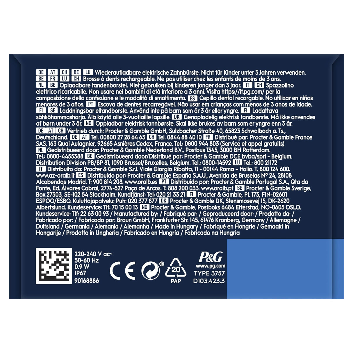 EAN 4210201432340 - Oral-B Vitality Pro Adulto Cepillo dental oscilante Violeta imagen 7