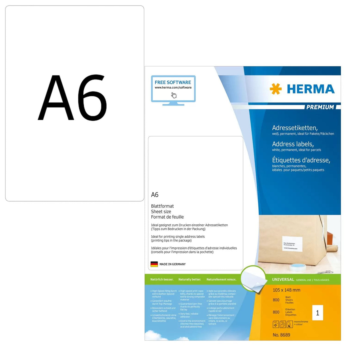 EAN 4008705086899 - HERMA 8689 etiqueta para dirección Blanco imagen 1