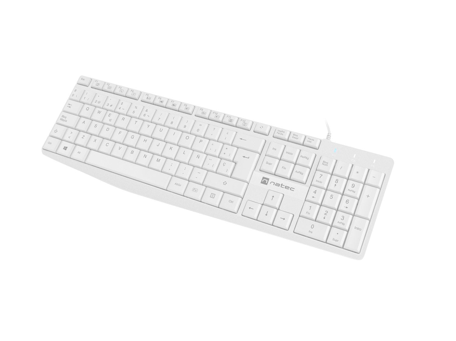 Teclado Español Natec Nautilus Slim Blanco