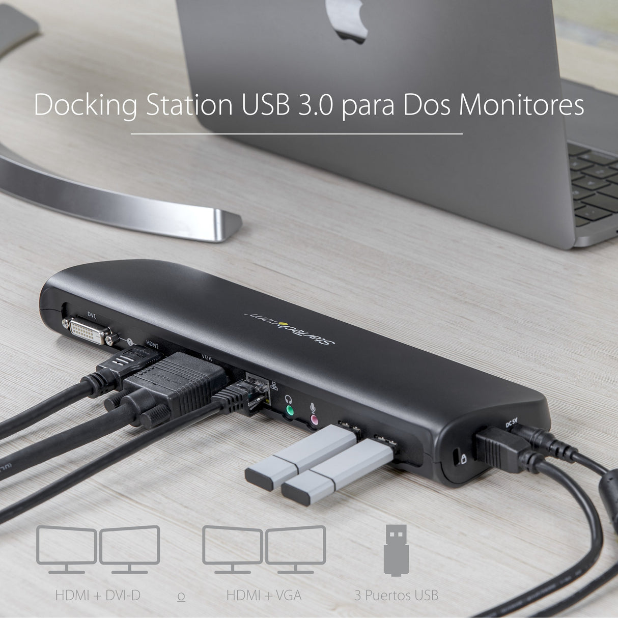 EAN 0065030851299 - StarTech.com USB3SDOCKHDV base para portátil y replicador de puertos Alámbrico USB 3.2 Gen 1 (3.1 Gen 1) imagen 7