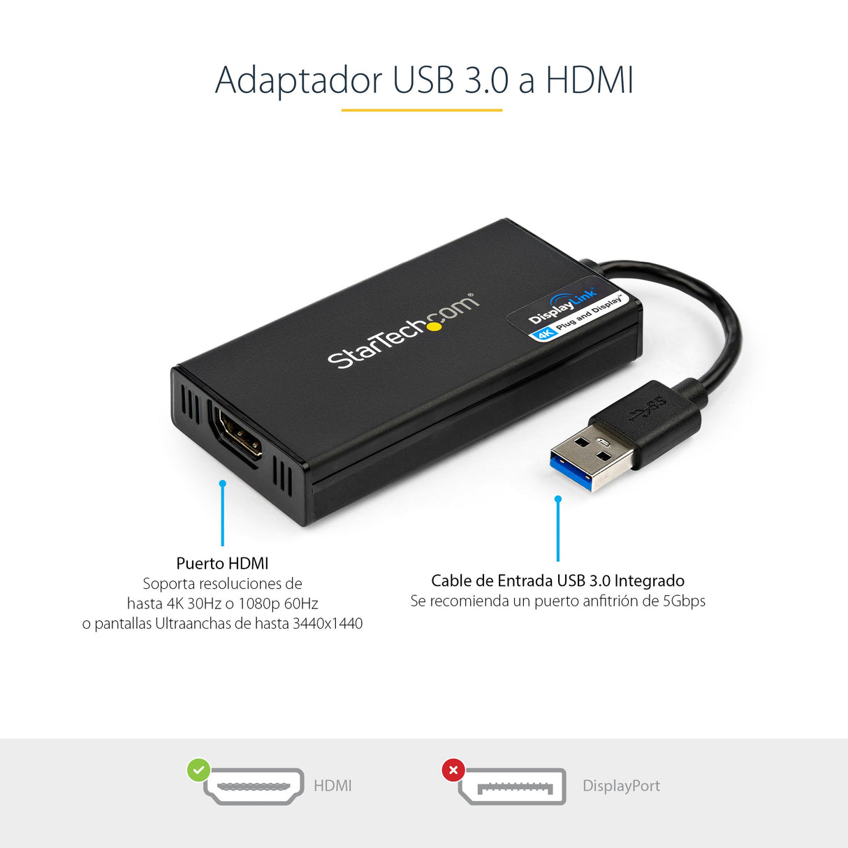 EAN 0065030859271 - StarTech.com USB32HD4K Adaptador gráfico USB 3840 x 2160 Pixeles Negro imagen 6