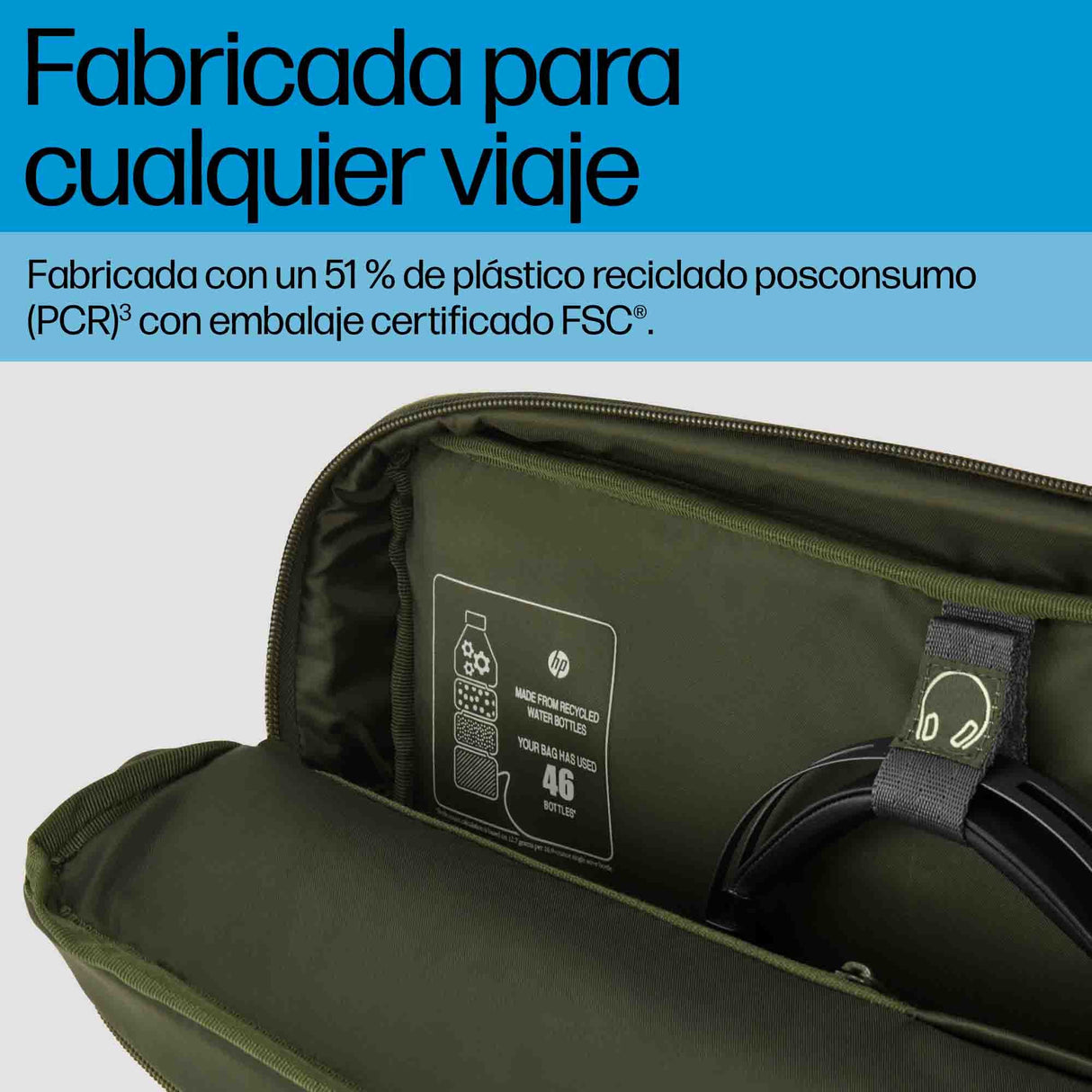 EAN 0197961660296 - HP 15.6 Modular Laptop Bag 39,6 cm (15.6") Bandolera Verde, Gris imagen 5