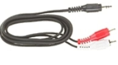 Audio Kopieringskabel, 10,0m, 2 X Phono Han, 1 X Minijack