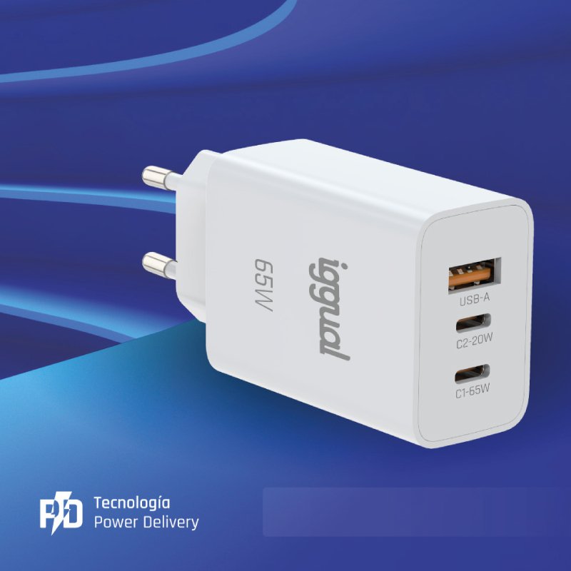 EAN 8435364320501 - iggual IGG320501 cargador de dispositivo móvil Smartphone, Teléfono móvil, Tableta Blanco Corriente alter imagen 3