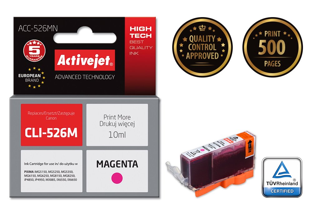 EAN 5901452155285 - Activejet ACC-526MN cartucho de tinta 1 pieza(s) Compatible Alto rendimiento (XL) Magenta imagen 1