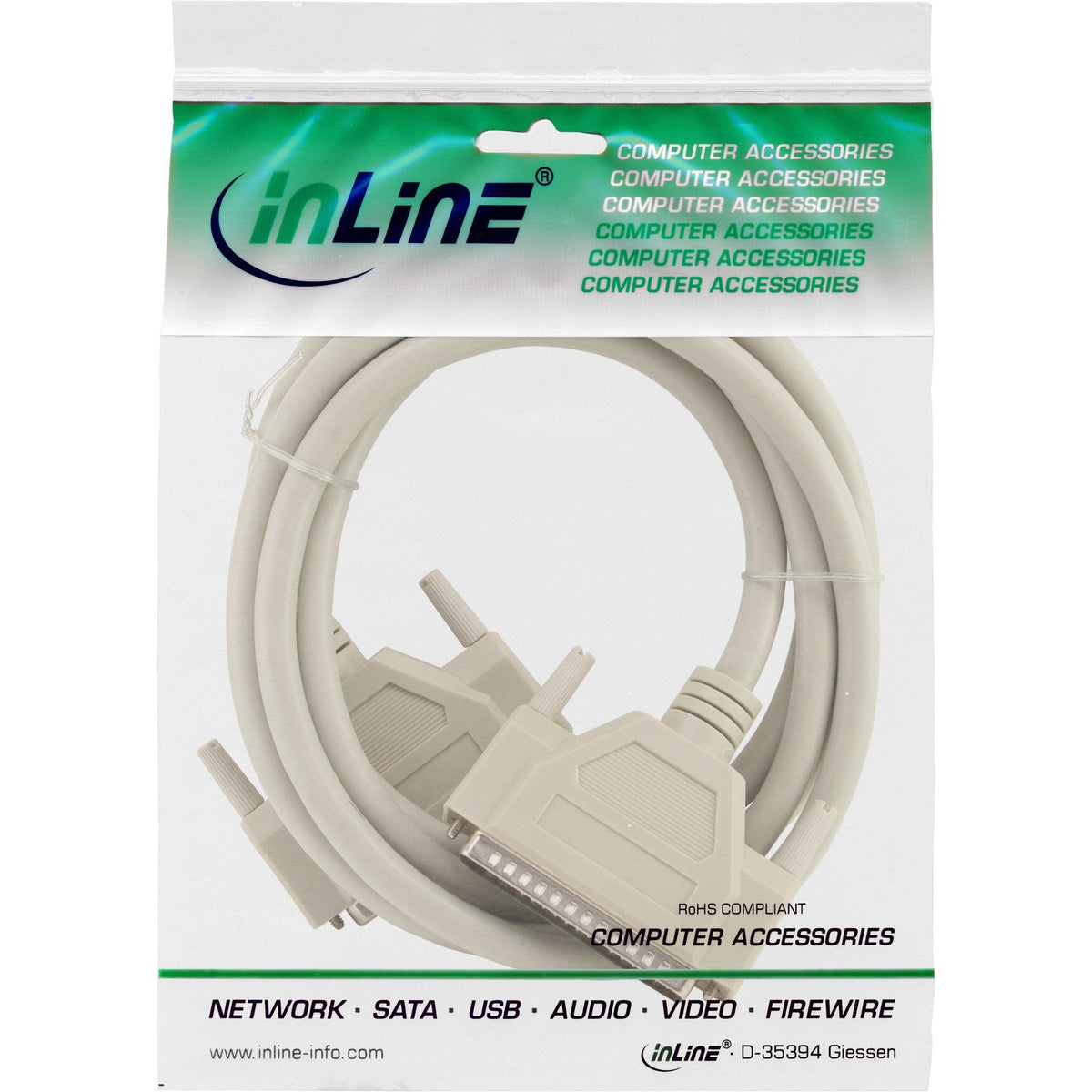 Cable De Extensión Serie Inline De 37 Pines Db37 Macho A Macho Directo De 1 M