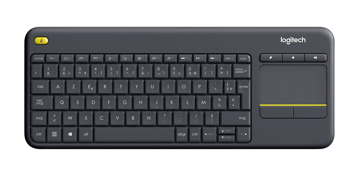 Teclado Francés Logitech K400 Plus Tv Rf Inalámbrico Azerty Negro