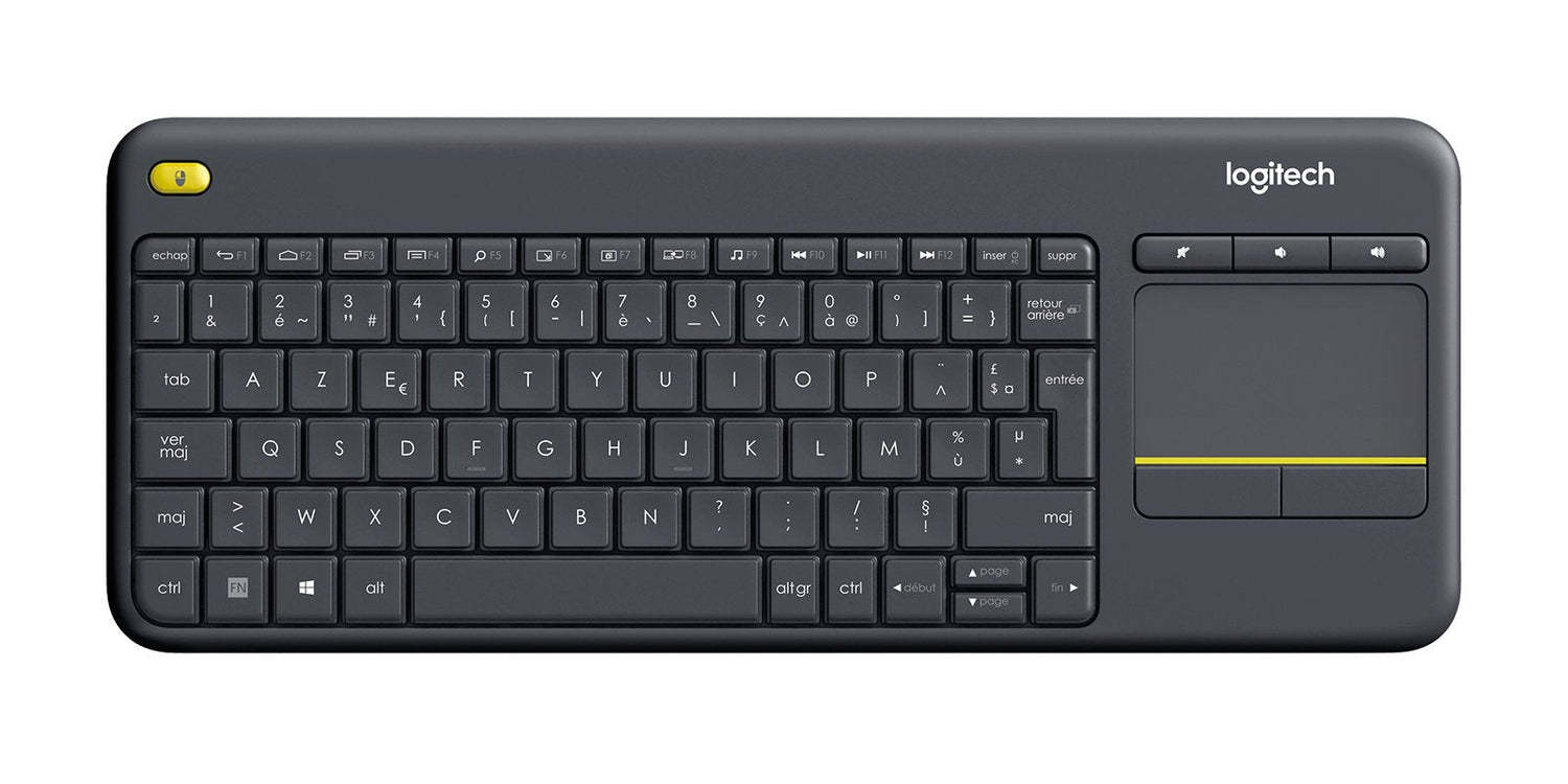 Teclado Francés Logitech K400 Plus Tv Rf Inalámbrico Azerty Negro