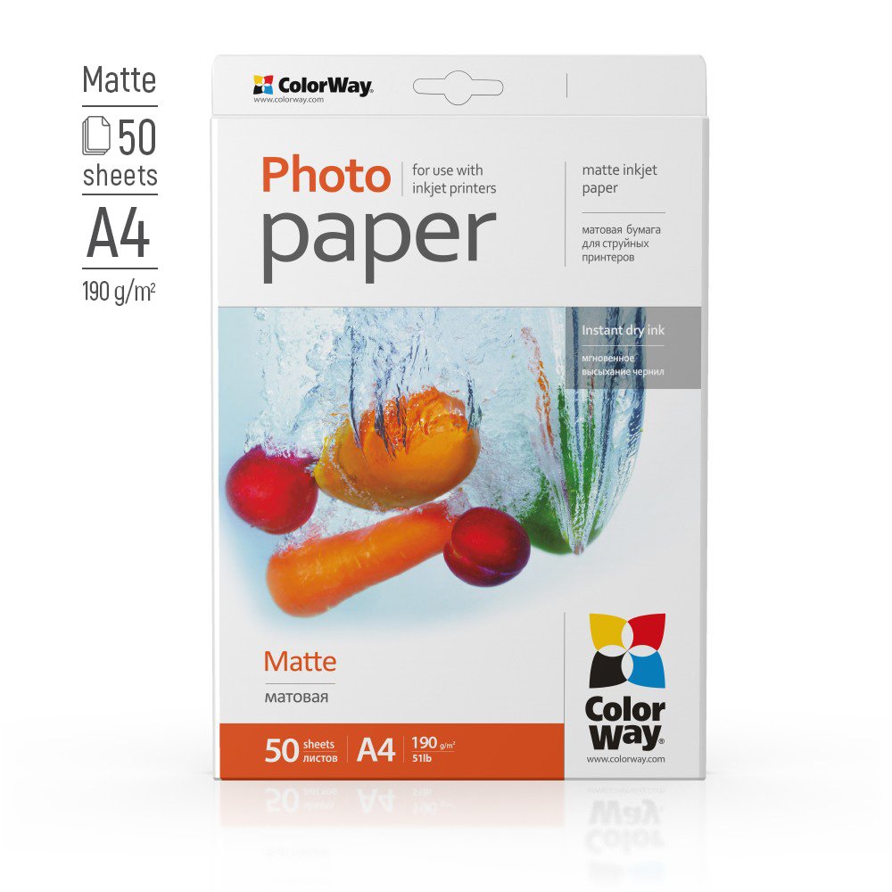 Colorway Matte Photo Paper, A4, 190 G M2, 50 Sheets