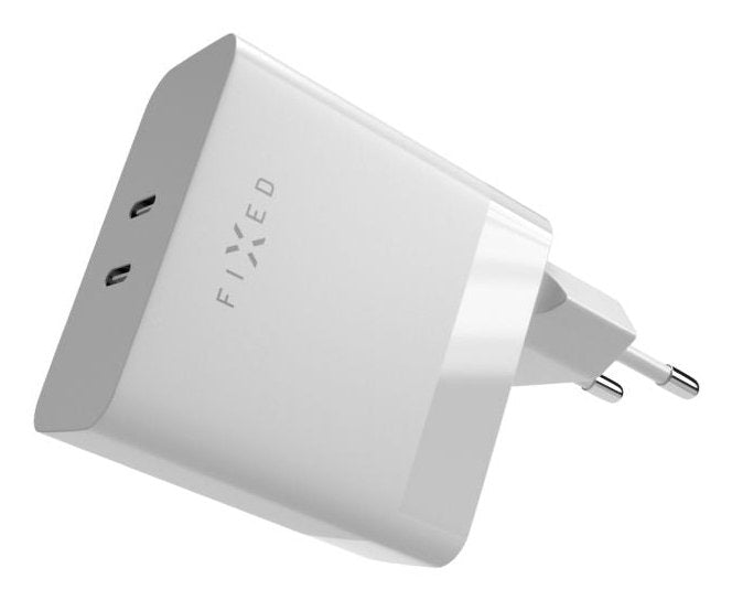 Cargador De Red Fijo Doble Usb-C Soporte Pd 65w Blanco