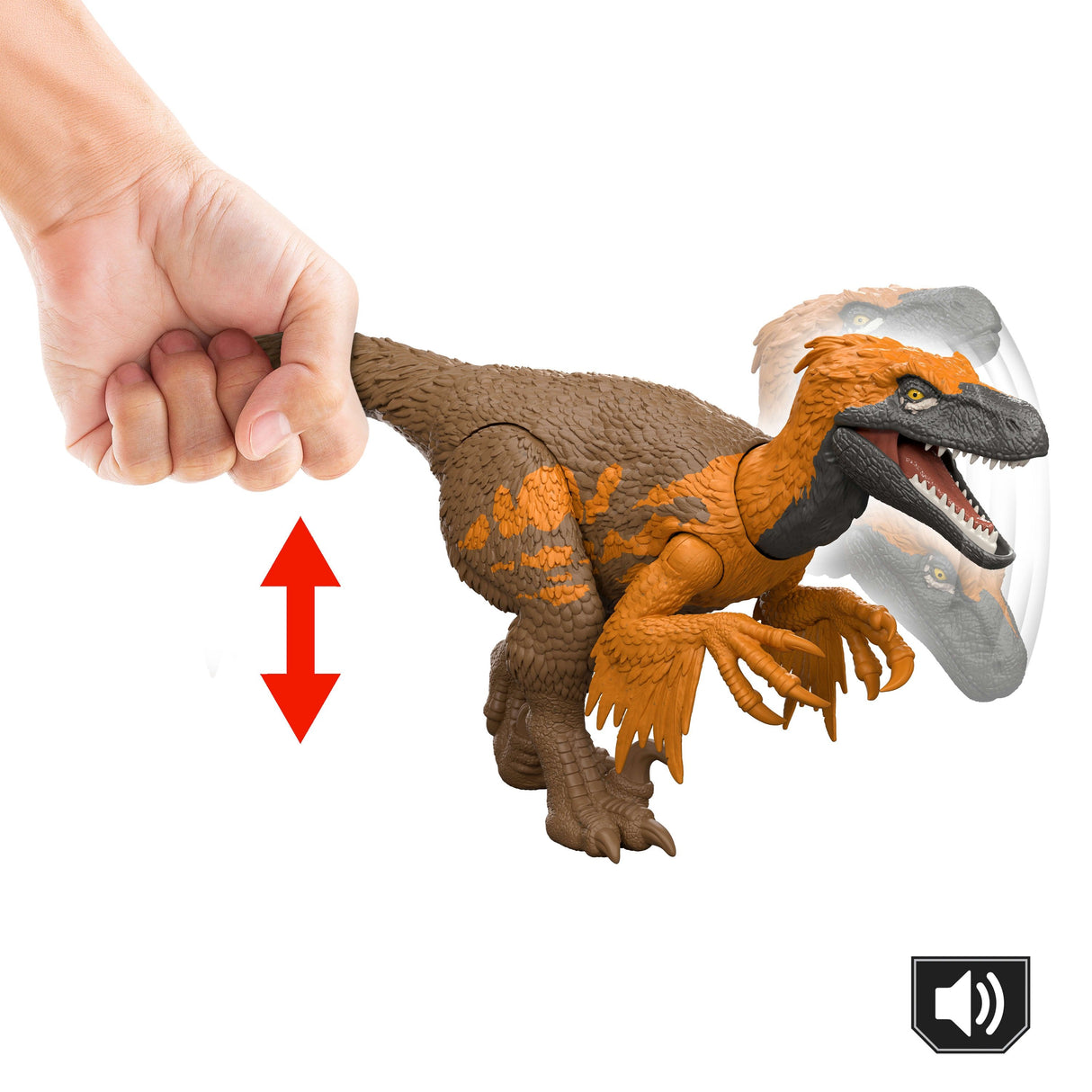 Figura Mattel Jurassic World Wild Roar Utahraptor, Personaje Jgc80