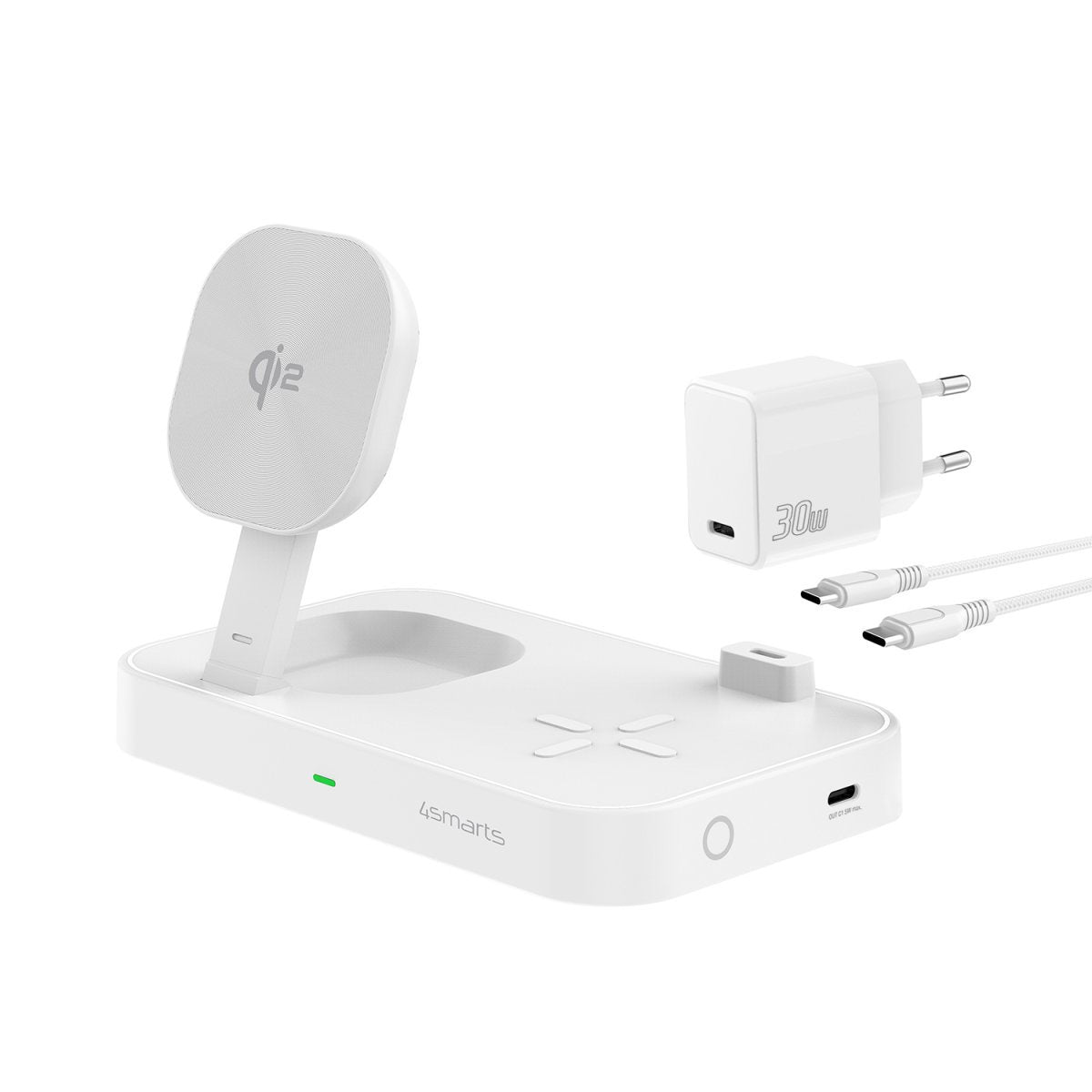 EAN 4252011907878 - 4smarts Qi2 Universal Blanco Corriente alterna Cargador inalámbrico Carga rápida Interior imagen 1