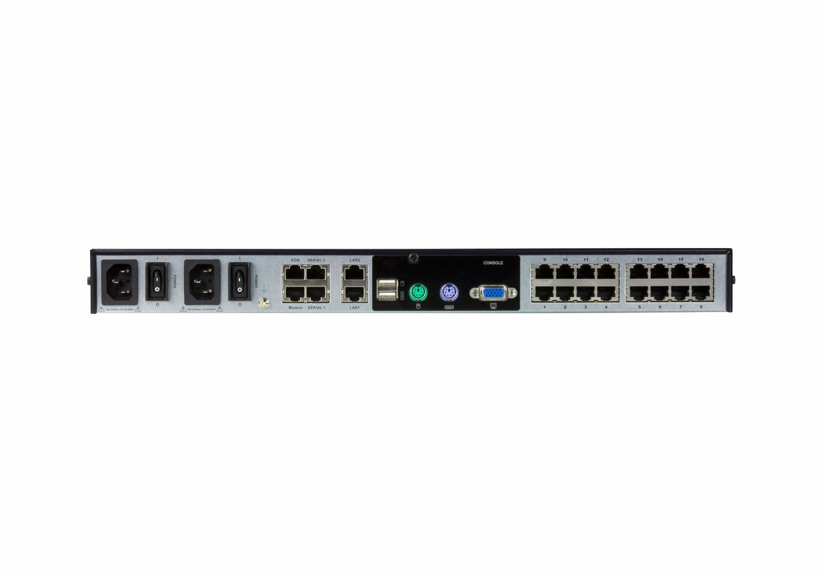 Aten / Conmutador Kmv / 16-Puertos / Kn1116va-Ax-G Aten 16-Puertos 2-Bus Cat5e/6 Kvm Sobre Ip Switch, Luc (Laptop Usb Console), Con Audio &Amp Soporte Para Medio Virtual (Kn1116va-Ax-G)