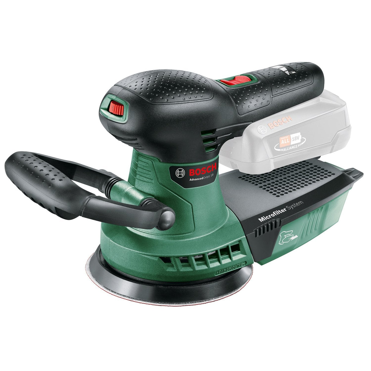 Lijadora Excéntrica Inalámbrica Bosch Advancedorbit 18 Solo, 18volt Verde / Negro, Sin Batería Ni Cargador